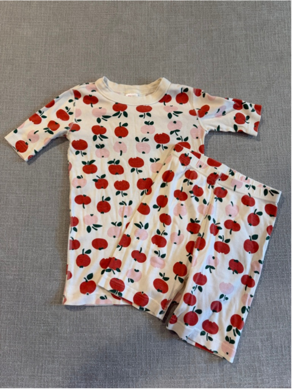 Hanna Andersson Apple of My Eye Organic Cotton shorts Pajama Set girls size 10